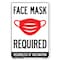 Signmission Public Safety Sign, Face Mask Required, 18in X 12in Rigid Plastic, 12" W, 18" L, Face Mask Required OS-NS-P-1218-22682 - alternate 1
